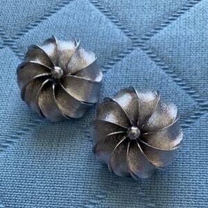 Silver Statement Vintage Clip-on Earrings